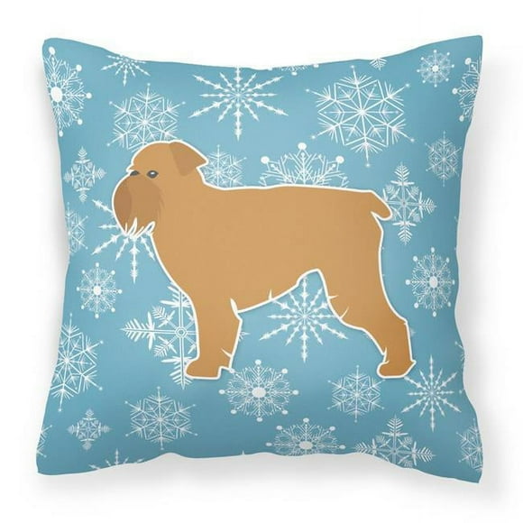 Winter Snowflake Brussels Griffon Fabric Decorative Pillow