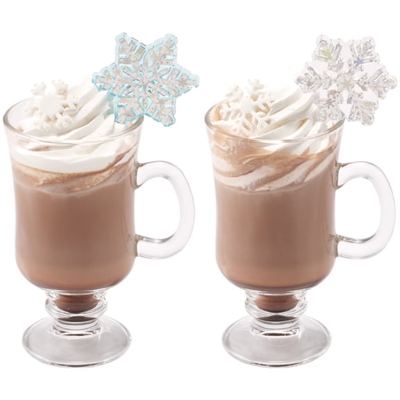 Winter Snowflake Cupcake Toppers Skewer Picks 12 Pack Blue and White Party Decorations for Cakes and Desserts