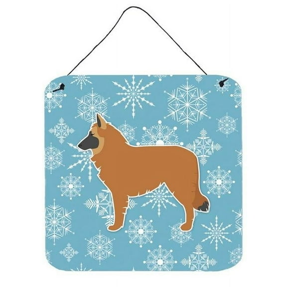 Winter Snowflake Design with Dog Art Wall or Door Hanging Prints