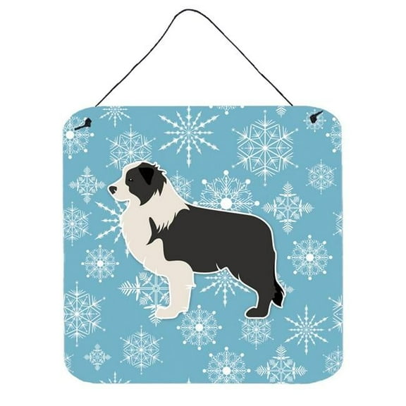 Winter Snowflake Design with Dog Art Wall or Door Hanging Prints