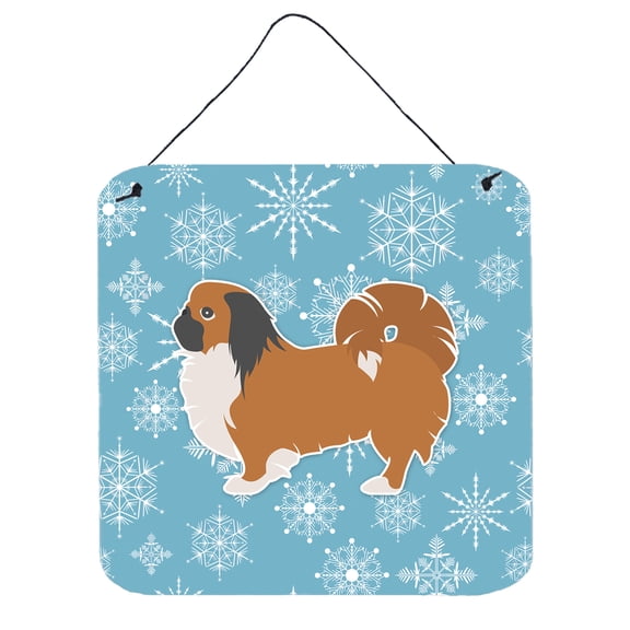 Winter Snowflake Design with Dog Art Wall or Door Hanging Prints