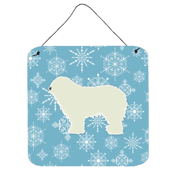 Winter Snowflake Design with Dog Art Wall or Door Hanging Prints
