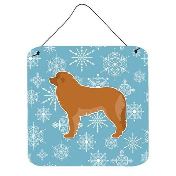 Winter Snowflake Design with Dog Art Wall or Door Hanging Prints