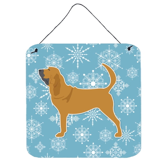 Winter Snowflake Design with Dog Art Wall or Door Hanging Prints