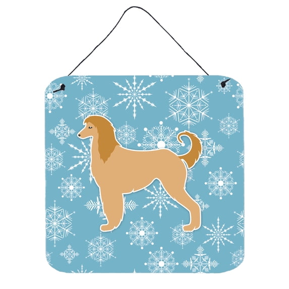 Winter Snowflake Design with Dog Art Wall or Door Hanging Prints