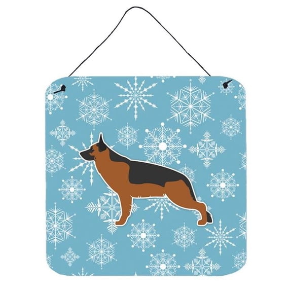 Winter Snowflake Design with Dog Art Wall or Door Hanging Prints