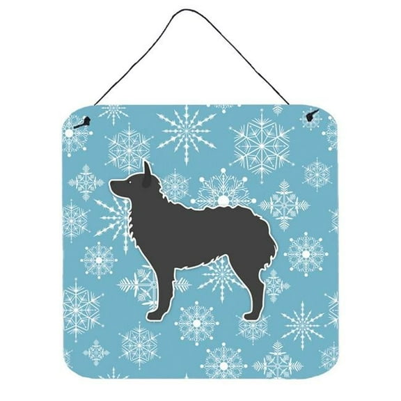 Winter Snowflake Design with Dog Art Wall or Door Hanging Prints