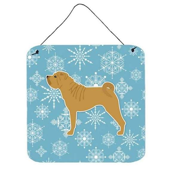 Winter Snowflake Design with Dog Art Wall or Door Hanging Prints