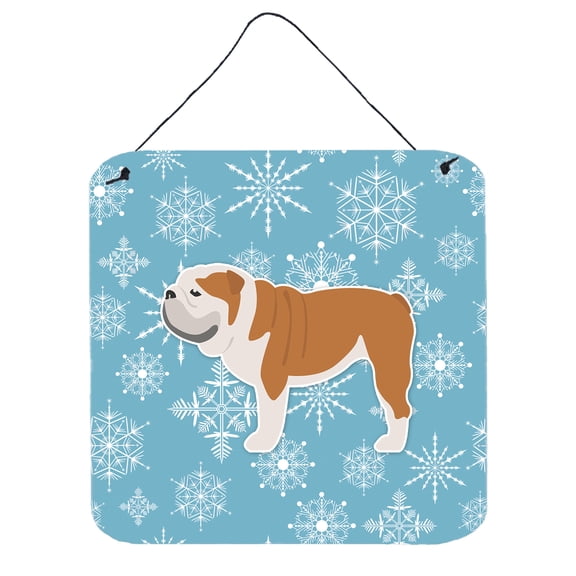 Winter Snowflake Design with Dog Art Wall or Door Hanging Prints