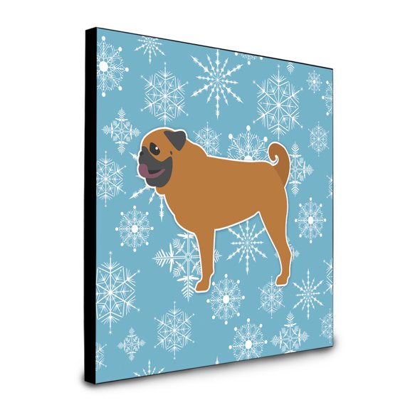 Carolines Treasures BB3547UP88 8 x 8 x 0.625 in. Winter Snowflake Pug Artwork Panel Wall Decor