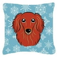 thumbnail image 1 of Winter Snowflake Dog Face Design Fabric Decorative Pillow, 1 of 4