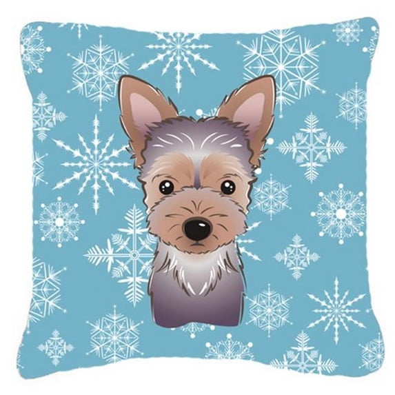 Winter Snowflake Dog Face Design Fabric Decorative Pillow