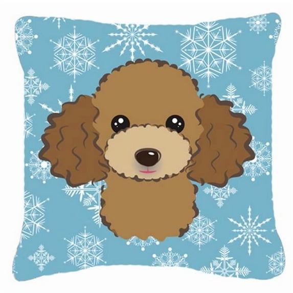 Winter Snowflake Dog Face Design Fabric Decorative Pillow
