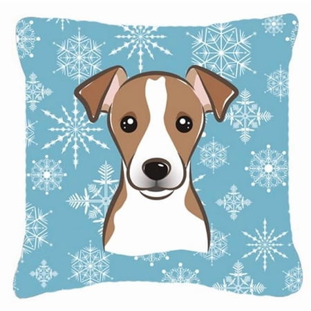 Snowflake Jack Russell Terrier Fabric Decorative Pillow