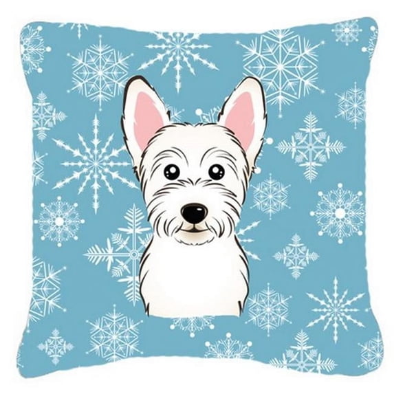 Winter Snowflake Dog Face Design Fabric Decorative Pillow