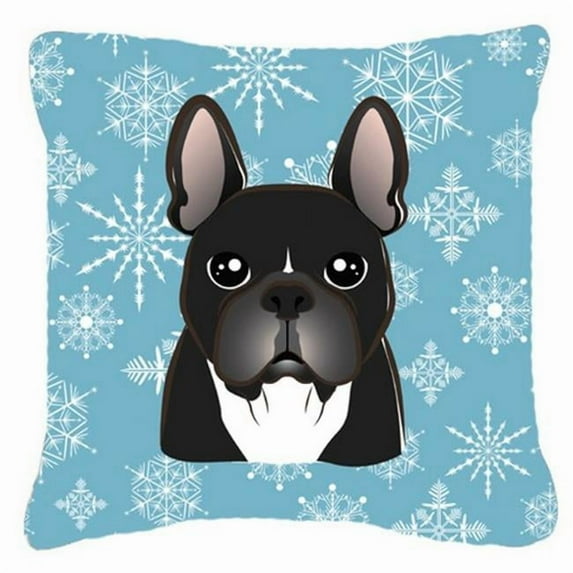 Winter Snowflake Dog Face Design Fabric Decorative Pillow