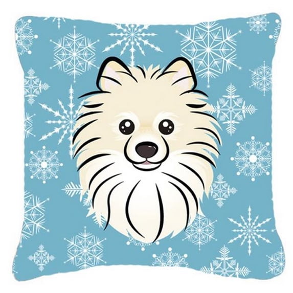 Winter Snowflake Dog Face Design Fabric Decorative Pillow