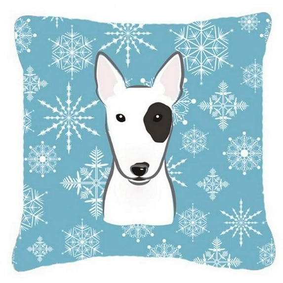 Winter Snowflake Dog Face Design Fabric Decorative Pillow