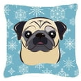 thumbnail image 1 of Winter Snowflake Dog Face Design Fabric Decorative Pillow, 1 of 4