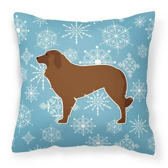 Winter Snowflake Dog Profile Art Fabric Decorative Pillow