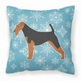 thumbnail image 1 of Winter Snowflake Dog Profile Art Fabric Decorative Pillow, 1 of 4