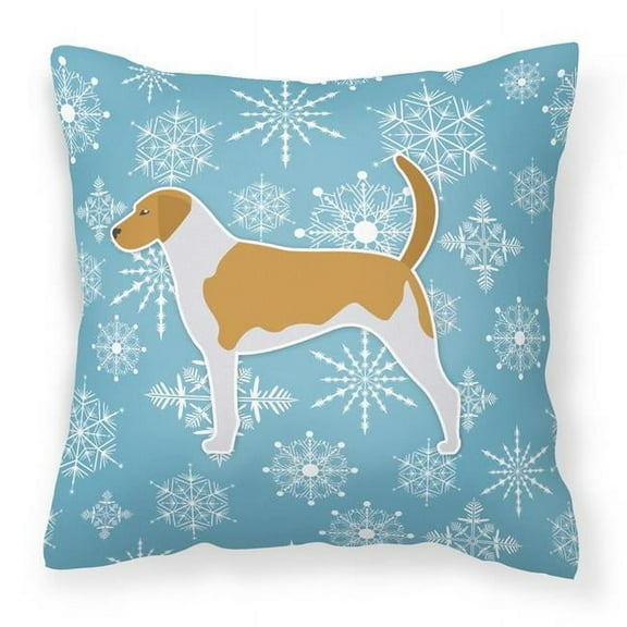 Winter Snowflake Dog Profile Art Fabric Decorative Pillow