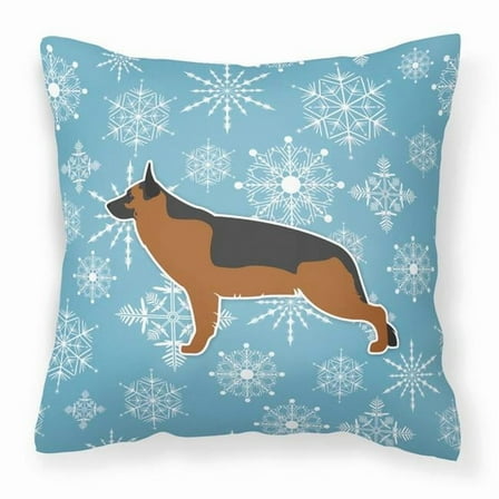 Winter Snowflake Dog Profile Art Fabric Decorative Pillow