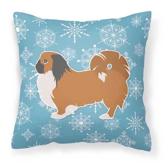 Winter Snowflake Dog Profile Art Fabric Decorative Pillow
