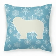 Winter Snowflake Dog Profile Art Fabric Decorative Pillow