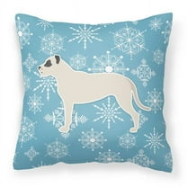 Winter Snowflake Dog Profile Art Fabric Decorative Pillow