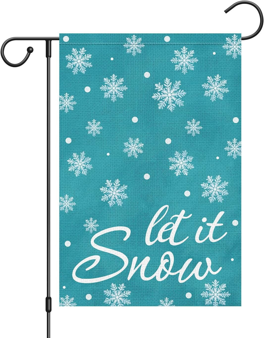 Winter Snowflake Garden Flag Let It Snow 12.5x18 Double Sided Small ...
