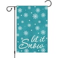 thumbnail image 1 of Winter Snowflake Garden Flag Let It Snow 12.5x18 Double Sided Small Burlap Welcome Winter Holiday Yard Outdoor Flag Outside House Decoration (Only Flag), 1 of 6