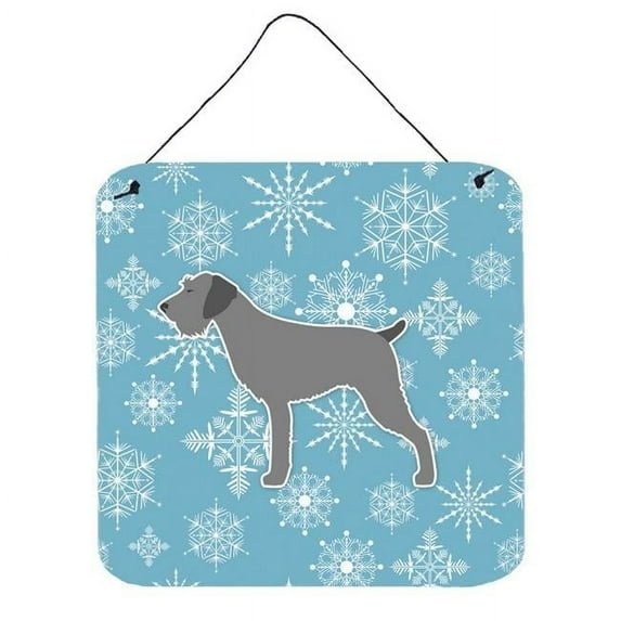 Winter Snowflake German Wirehaired Pointer Wall or Door Hanging Prints