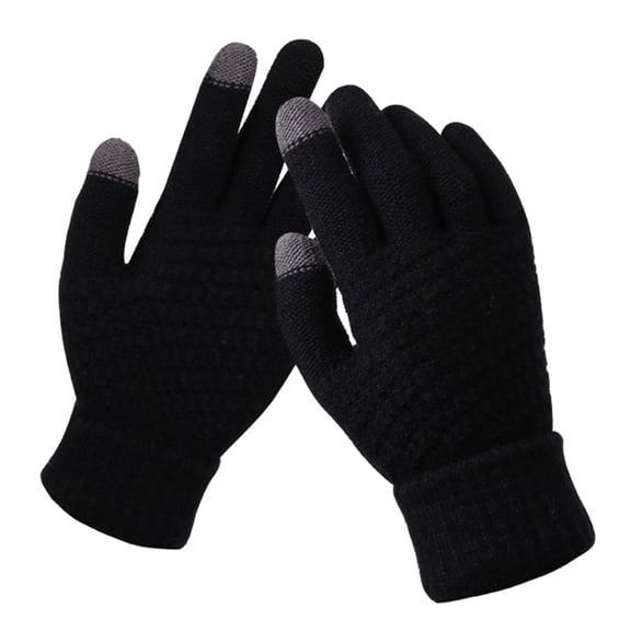 Winter Snowflake Knitted Gloves for Men and Women with Touchscreen Mobile Phone Printing Design Warm Thick Fashionable Cold Weather Accessory