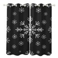 thumbnail image 1 of Winter Snowflake Pattern Curtains Outdoor Decor Curtain Panels With Grommets Window Treatment, 1 of 6