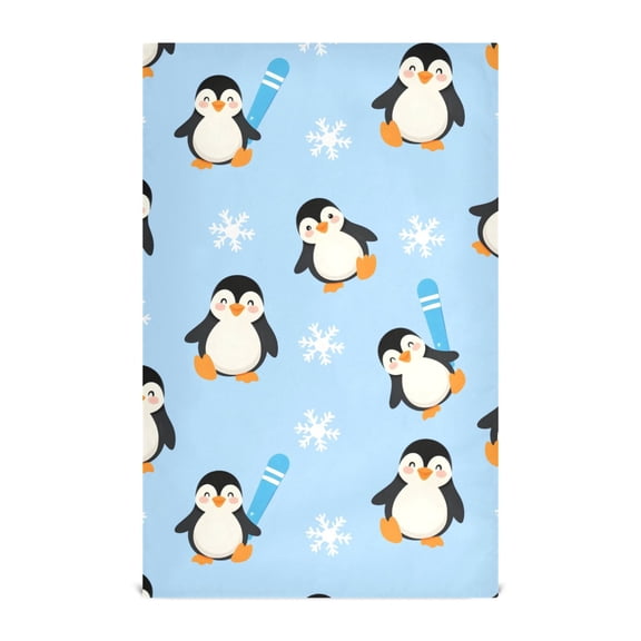 Winter Snowflake Penguin Pattern Kitchen Towels Waffle Weave Decorative Tea Towels Multi Use Dishcloths 28x18in