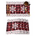 thumbnail image 1 of Winter Snowflake Placemats Set of 2 Christmas Red Black Plaid Silhouette Heat Insulation Washable Place Mats, Rustic Non-Slip Table Mats for Dining Table Party Kitchen Decor,13x19 Inch, 1 of 4
