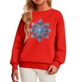 thumbnail image 1 of Winter Snowflake Print Pullover Sweatshirt for Girls Crew Neck Long Sleeve Casual Comfortable Top, 1 of 3