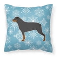 thumbnail image 1 of Winter Snowflake Rottweiler Fabric Decorative Pillow, 1 of 1