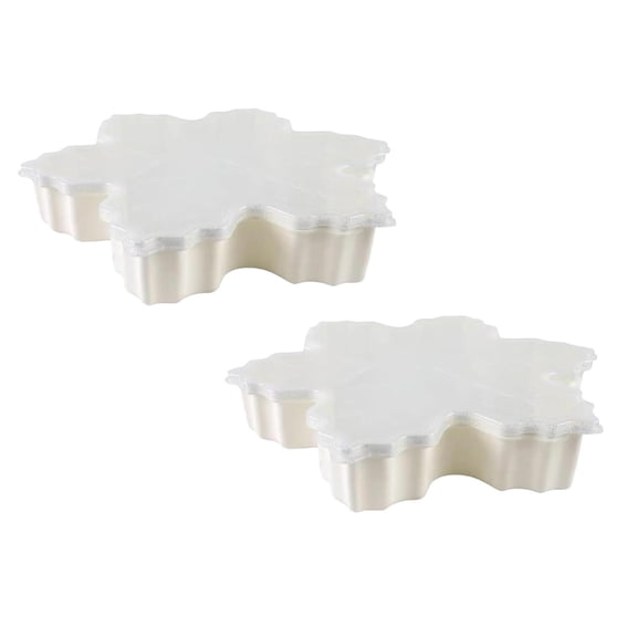 Winter Snowflake Serving Tray with Lid, 2PCS Snack & Cookie Storage Container Set, Cute Holiday Candy, Fruit, Cheese Organizer, Festive Winter Tableware