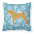 thumbnail image 1 of Winter Snowflake Shar Pei Merry Fabric Decorative Pillow, 1 of 1