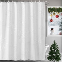 Winter Snowflake Shower Curtains for Bathroom, Gray Background Christmas Snow Simple Waterproof Fabric Shower Curtain for Bathroom Bathtub Decoration, Machine Washable, 36"x72"