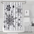 thumbnail image 1 of Winter Snowflake Shower Curtains,Washable Show Curtain with Hooks Basic Polyester Fabric Bathroom Curtains for Thanksgiving Day Fall Party Home Decor, 1 of 5