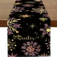 thumbnail image 1 of Winter Snowflake Table Runner Pink Golden Christmas Snow Table Runners Kitchen Dinning Table Decoration for Holiday Farmhouse Rustic Home Party Wedding Indoor Outdoor 13x48 Inch, 1 of 6