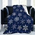 thumbnail image 1 of Winter Snowflakes Blue Fleece Blanket Lightweight Ultra-Soft Christmas Throw Blanket for Sofa Couch Bed Camping Travel - Super Soft Cozy Microfiber Blanket 50"X40", 1 of 8