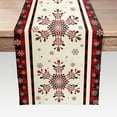 thumbnail image 1 of Winter Snowflakes Christmas Table Runner, Red and Black Buffalo Plaid Table Runners, Seasonal Holiday Kitchen Dining Table Decoration for Indoor Outdoor Home Party Decor 13 x 90 Inches, 1 of 5