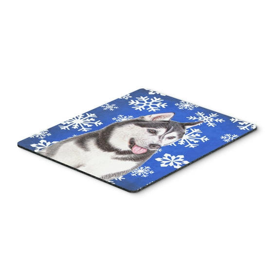 "Winter Snowflakes Holiday Alaskan Malamute Mouse Pad Hot Pad or Trivet"