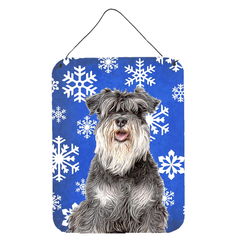 Winter Snowflakes Holiday Schnauzer Wall or Door Hanging Prints