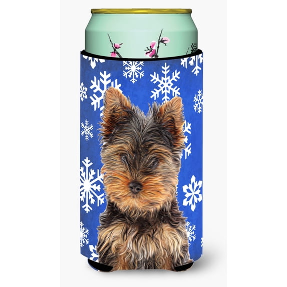 Winter Snowflakes Holiday Yorkie Puppy / Yorkshire Terrier Tall Boy Hugger