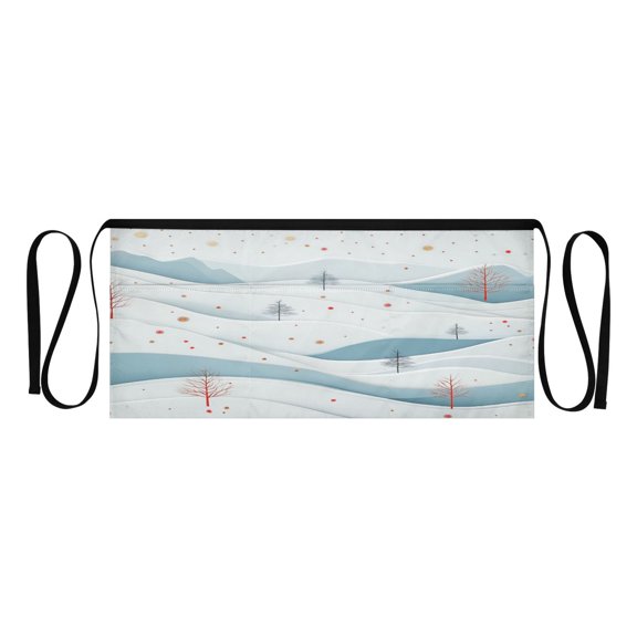 Winter Snowflakes Landscape Multi Pocket Short Apron Waterproof, Adjustable 96.5in Belt for various occasions